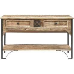 Best Bois & Chiffons Console 2 tiroirs manguier pondicherry marron - 130x40x75 cm