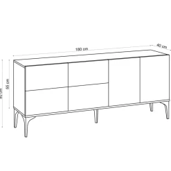 Outlet Wooden Art Console Laika chêne saphir - 180x80x40 cm