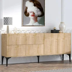 Outlet Wooden Art Console Laika chêne saphir - 180x80x40 cm