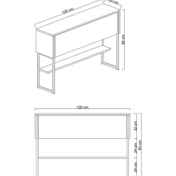 New Wooden Art Console Luxe travertin/doré - 120x80x30 cm