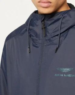 Clearance Hackett London Coupe-Vent Hoodie Aston Martin Racing bleu marine