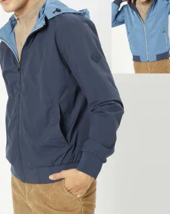 Homme Hackett London Coupe-vent réversible à capuche bleu