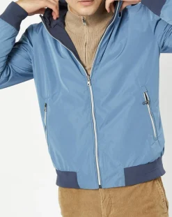 Homme Hackett London Coupe-vent réversible à capuche bleu