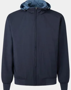 Homme Hackett London Coupe-vent réversible à capuche bleu