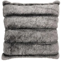 Home Deco Factory Coussin en fausse fourrure tout doux gris - 40x40 cm