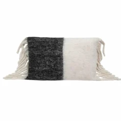 Best Bed and Philosophy Coussin en laine bicolore blanc/noir 40x60cm