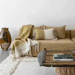 Bed and Philosophy Coussin en laine bicolore beige 40x60cm