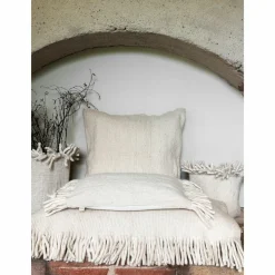 Clearance Bed and Philosophy Coussin en laine écru 80x80cm