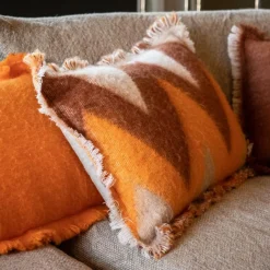 Best Bed and Philosophy Coussin en laine motif 70s orange 40x60cm