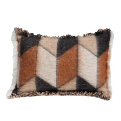 Bed and Philosophy Coussin en laine motif 70s marron 40x60cm