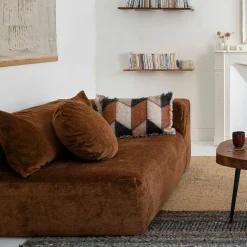 Bed and Philosophy Coussin en laine motif 70s marron 40x60cm