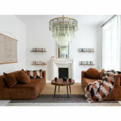 Bed and Philosophy Coussin en laine motif 70s marron 40x60cm