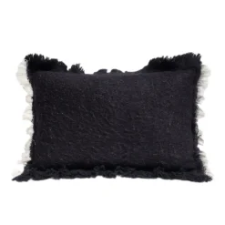 Discount Bed and Philosophy Coussin en laine noir 40x60cm