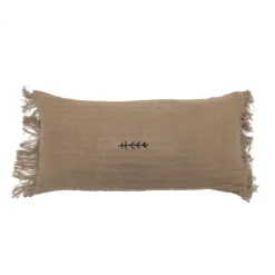 Bed and Philosophy Coussin en lin à chevrons marron 30x60cm