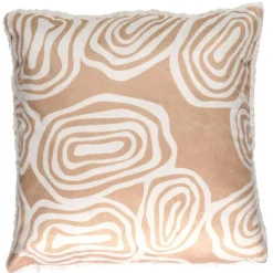 Home Deco Factory Coussin imprimé sherpa Crush blanc/beige - 40x9x40 cm