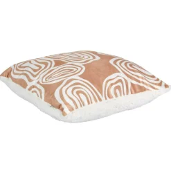 Home Deco Factory Coussin imprimé sherpa Crush blanc/beige - 40x9x40 cm