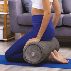 Sensly Coussin rond de massage vibrant gris - 25x14x14 cm