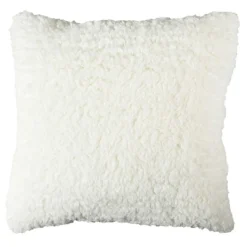 Discount Home Deco Factory Coussin Sherpa motif tressé blanc - 40x40 cm
