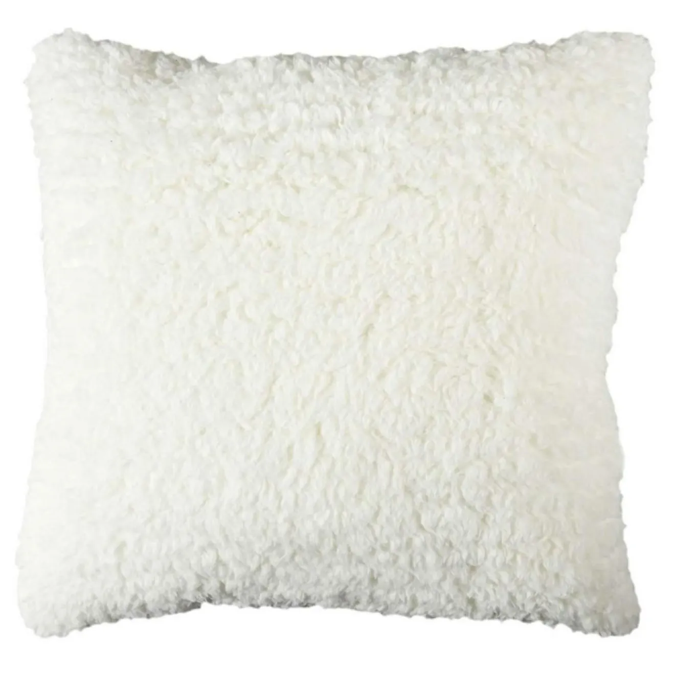 Discount Home Deco Factory Coussin Sherpa motif tressé blanc - 40x40 cm