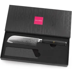 Discount Fauchon Couteau santoku Damas noir - 25.5 cm