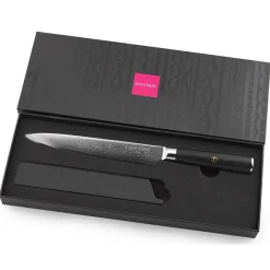 Fauchon Couteau trancher Damas noir - 32.5 cm