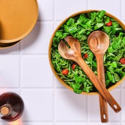 Bjorn Couverts à salade en bois d'acacia OLLE marron