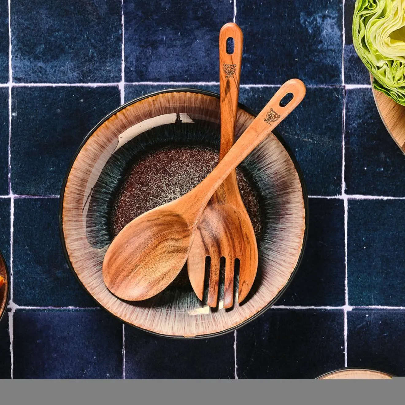 Online Bjorn Couverts à salade en bois d'acacia ESKIL marron