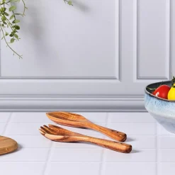 Outlet Bjorn Couverts à salade en bois d'acacia SKOV marron