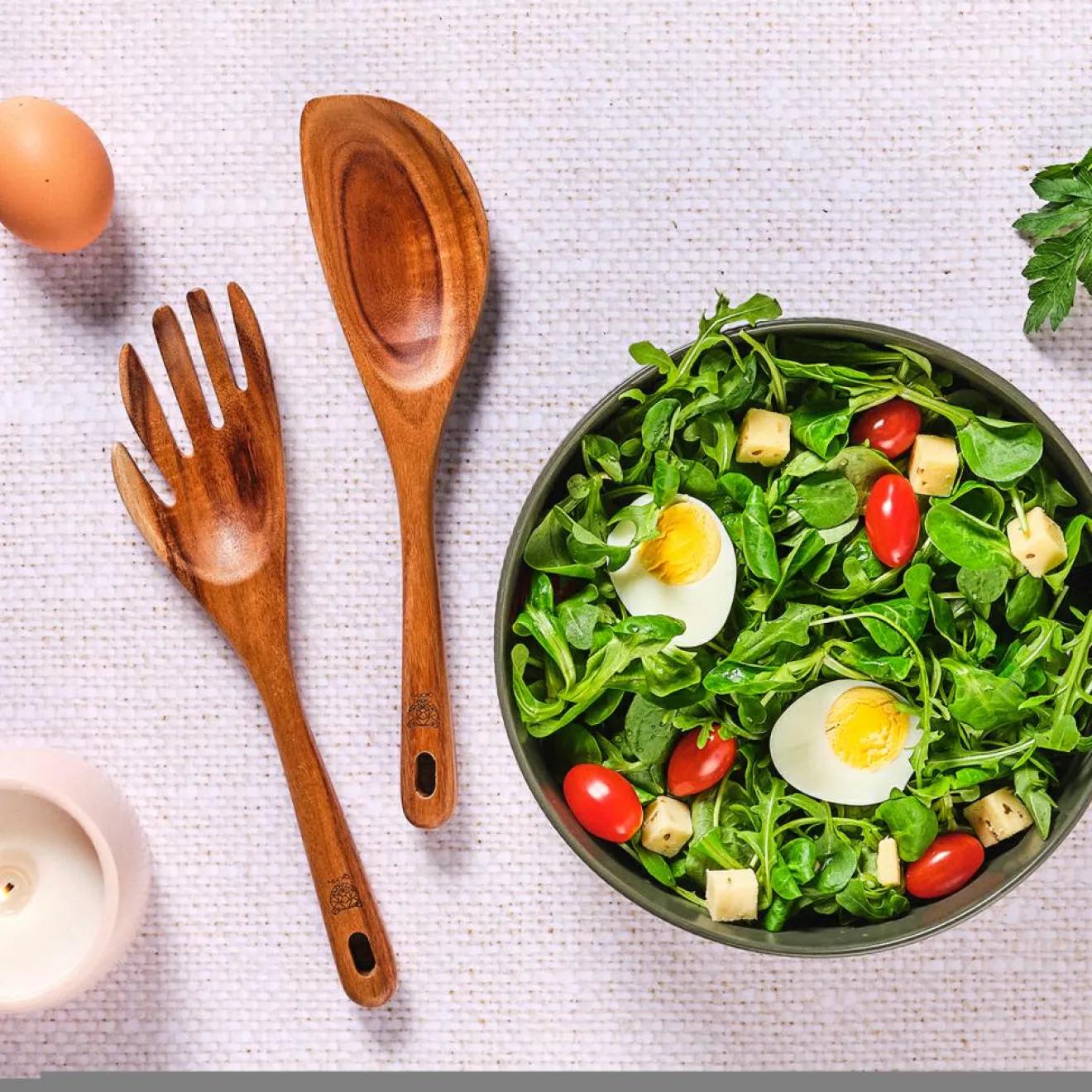 Outlet Bjorn Couverts à salade en bois d'acacia SKOV marron