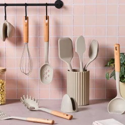 Bjorn Couverts à salade en bois et silicone GUNNAR beige/marron