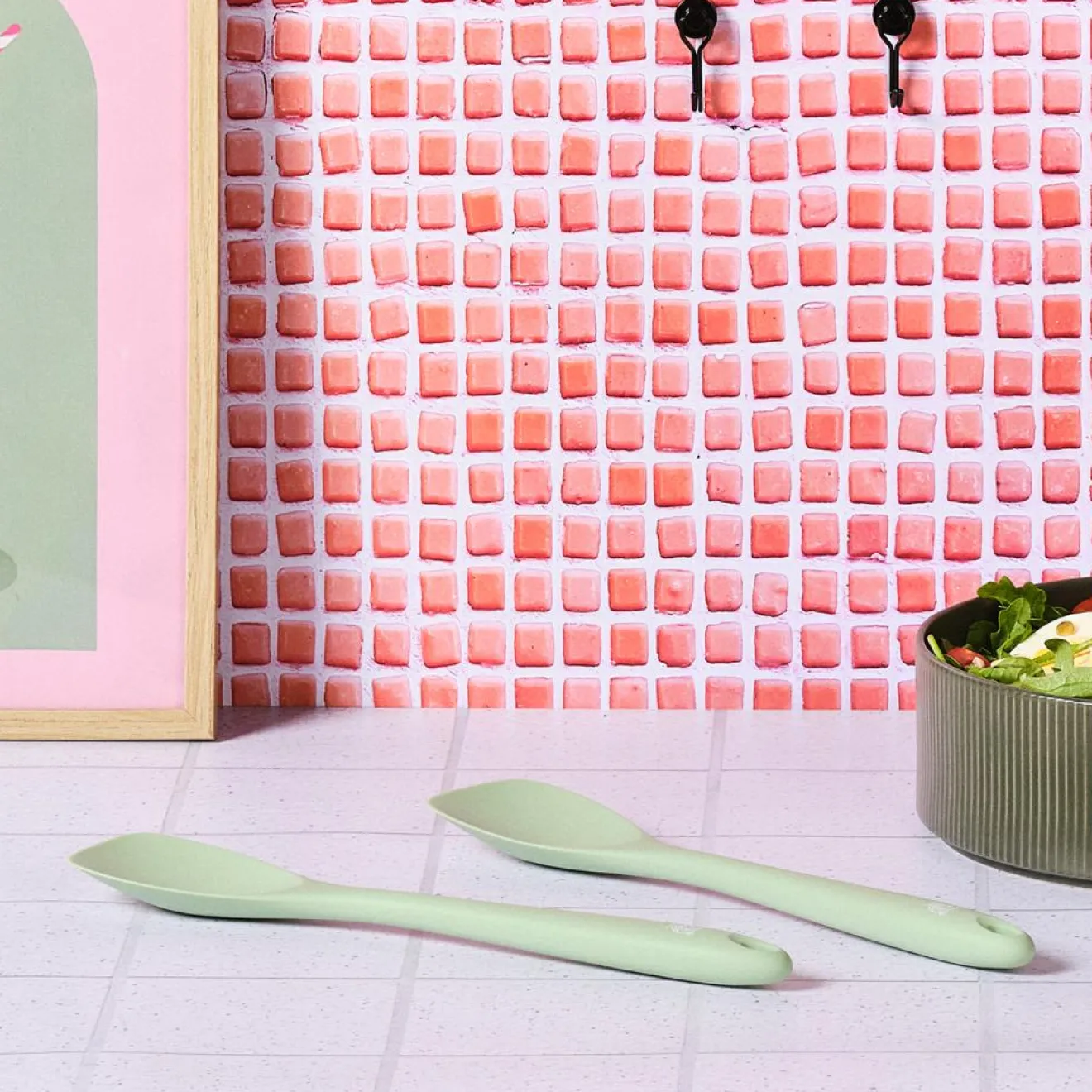 Outlet Bjorn Couverts à salade en silicone IVAR vert pâle