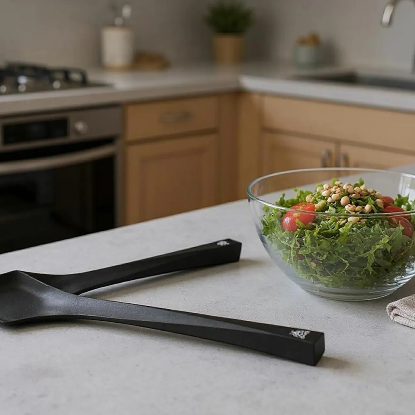 Bjorn Couverts à salade en thermoplastique JESPER noir
