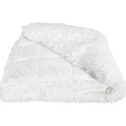Discount Sensly Couverture pondérée fausse fourrure blanche - 153x0x203 cm