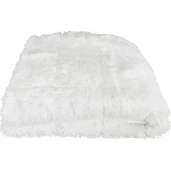 Discount Sensly Couverture pondérée fausse fourrure blanche - 153x0x203 cm