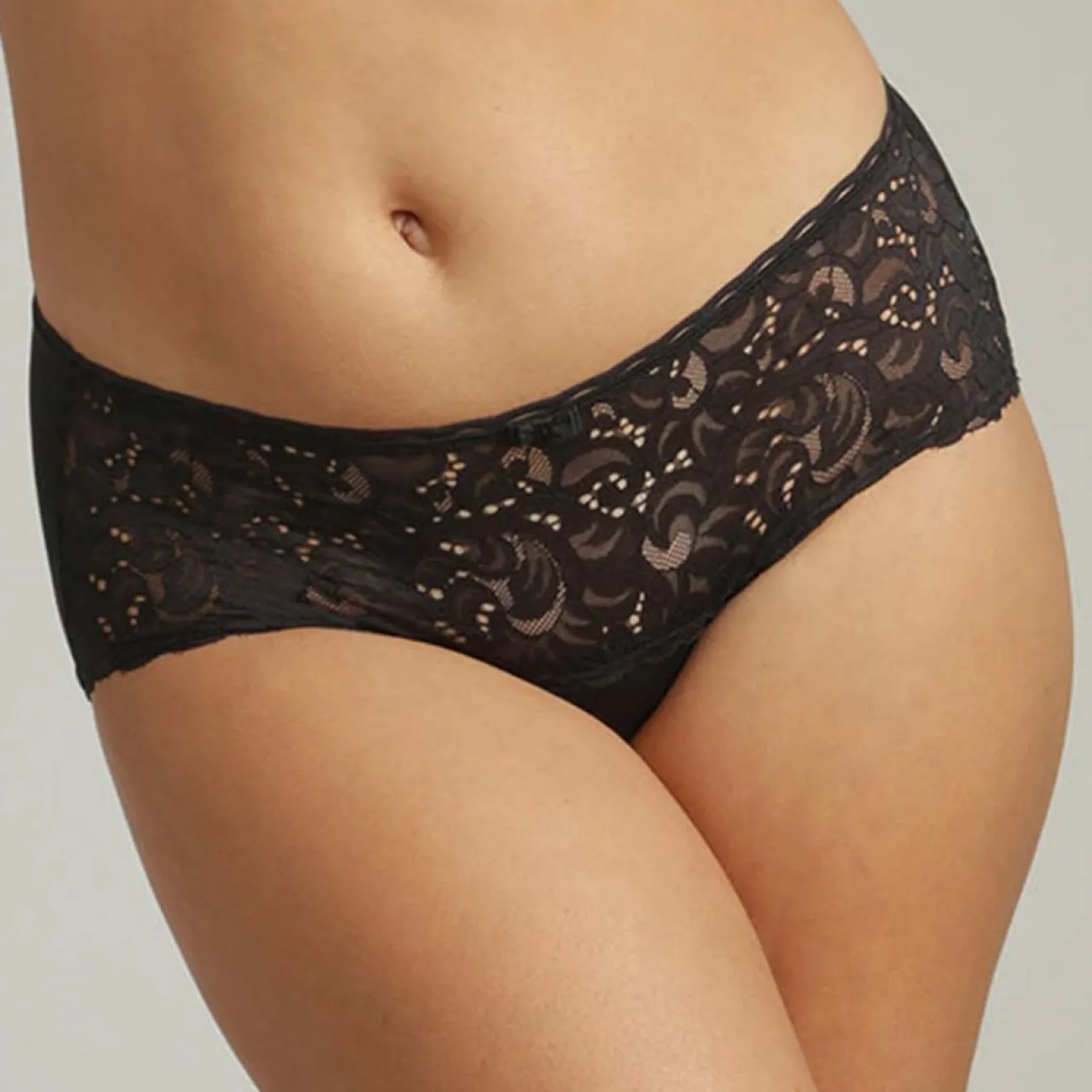 Hot Playtex Culotte Coeur Croisé Feminin Dentelle noire