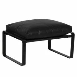 Discount Bois & Chiffons Damo black pouf Leather Noir - 68x46x35 cm