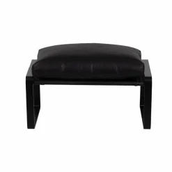 Discount Bois & Chiffons Damo black pouf Leather Noir - 68x46x35 cm