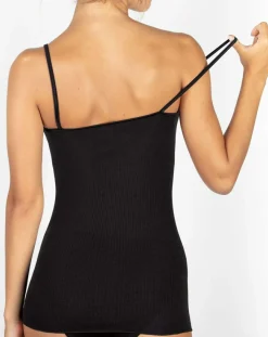 New Mare Débardeur bord satin en Laine & Soie noir