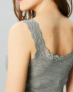 Femme Mare Débardeur Catherine en Laine & Soie gris