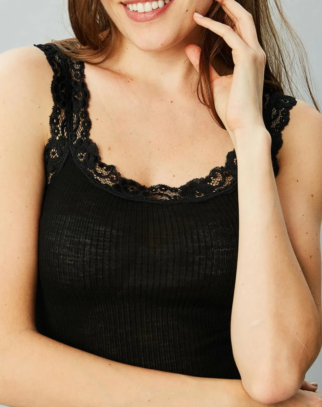 New Mare Débardeur Catherine en Laine & Soie noir