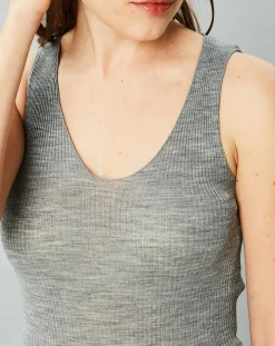 Best Mare Débardeur Célia en Laine & Soie gris