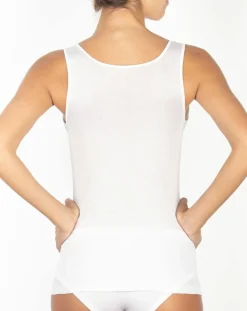 Online Mare Débardeur Dora en Coton avec dentelle blanc