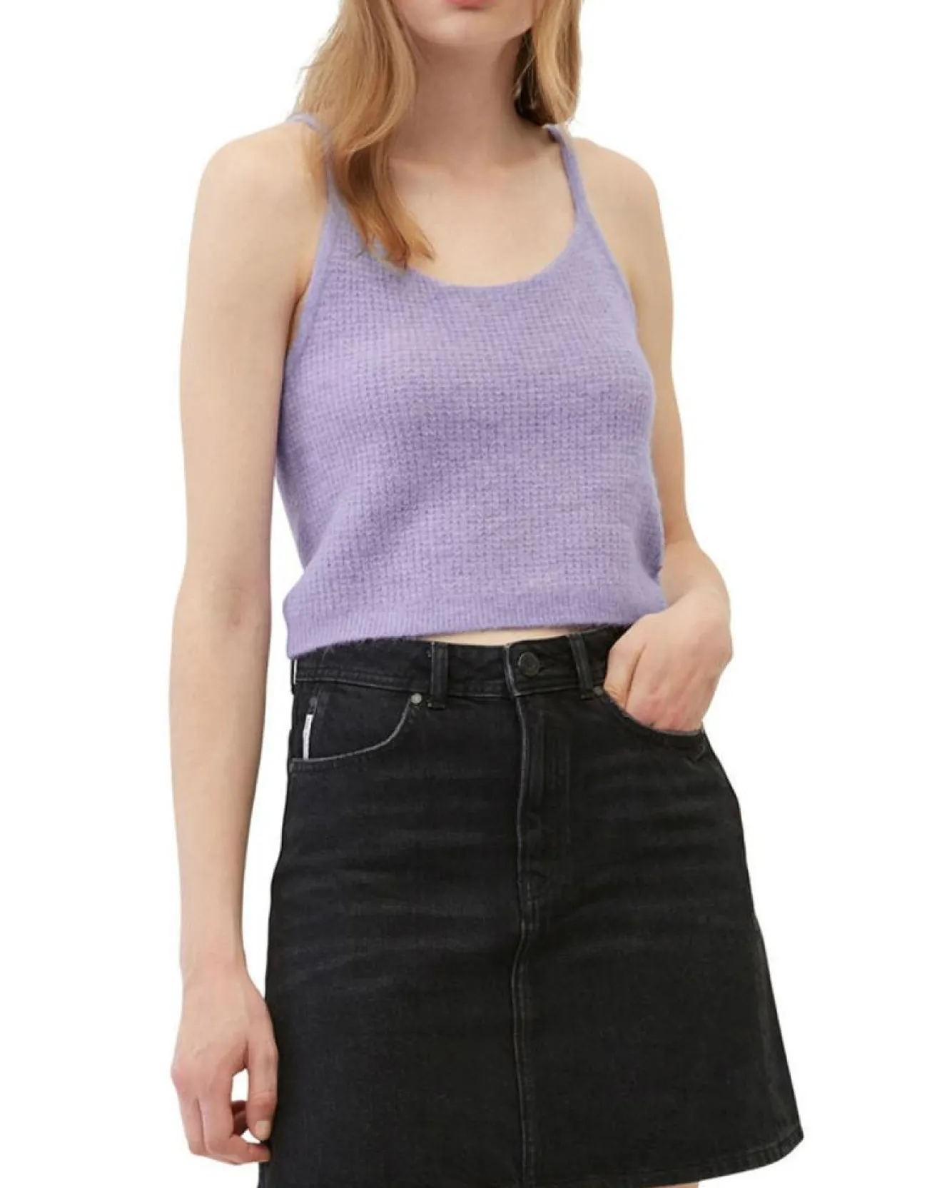 Online Marc O'Polo Débardeur en Alpaga & Laine mélangés cropped violet clair