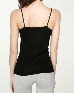 Femme Mare Débardeur en Coton fines bretelles noir