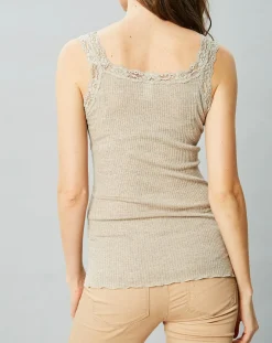 Femme Mare Débardeur en Laine & Soie caramel