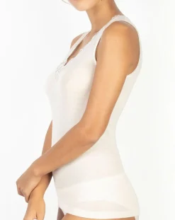 Femme Mare Débardeur Laine et Soie ivoire