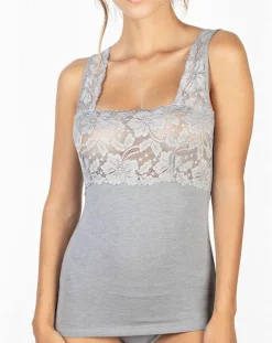 Femme Mare Débardeur Valérie en Micromodal gris clair