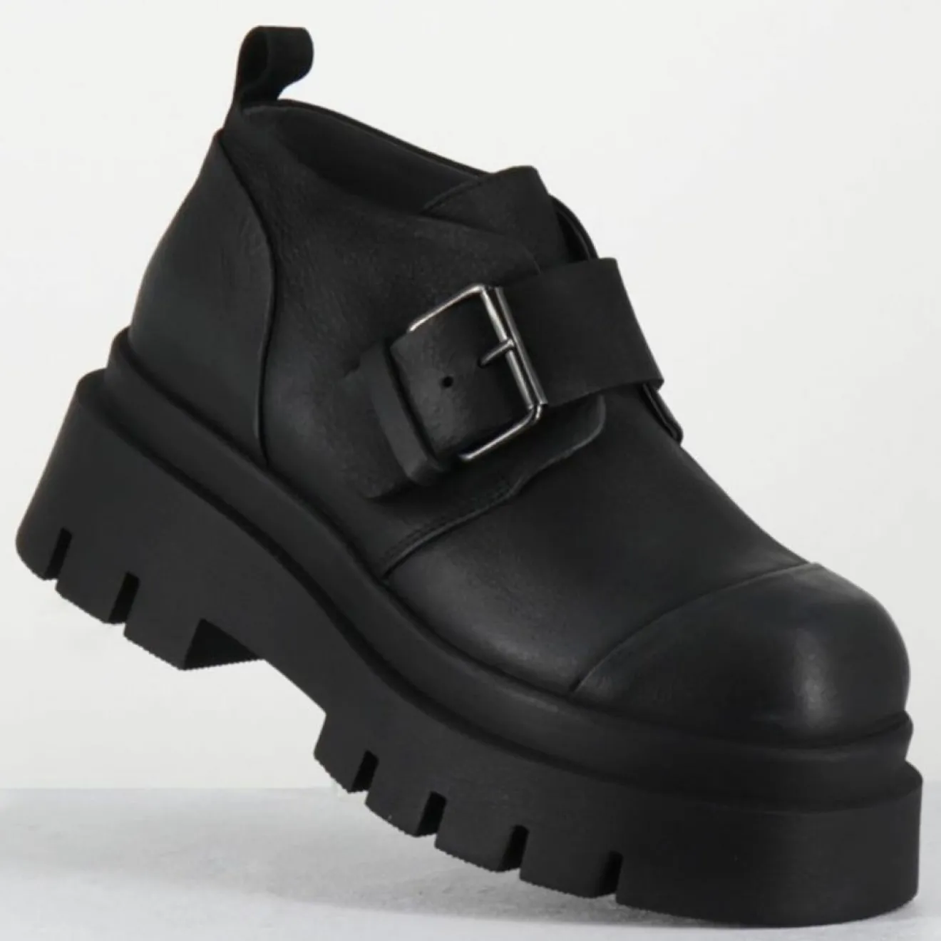 Outlet Lofina Derbies en Cuir 4005 gas noires - Talon : 6cm