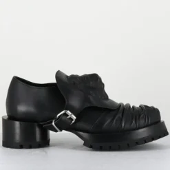 Femme SDM Derbies en Cuir lion noires - Talon : 9.5cm