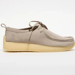 Homme Clarks Derbies en Velours de Cuir Rossendale gris clair